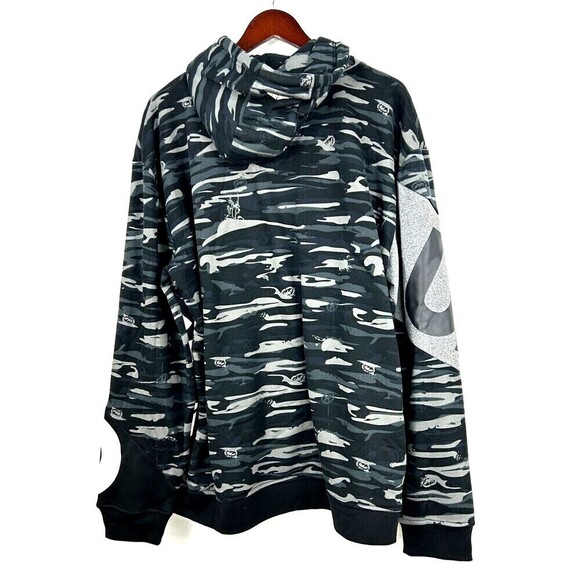 Ecko Unltd Hoodie Mens 2XL Camo Logo Sweatshirt Pullover Hip Hop Black Y2K T1 - Picture 5 of 12